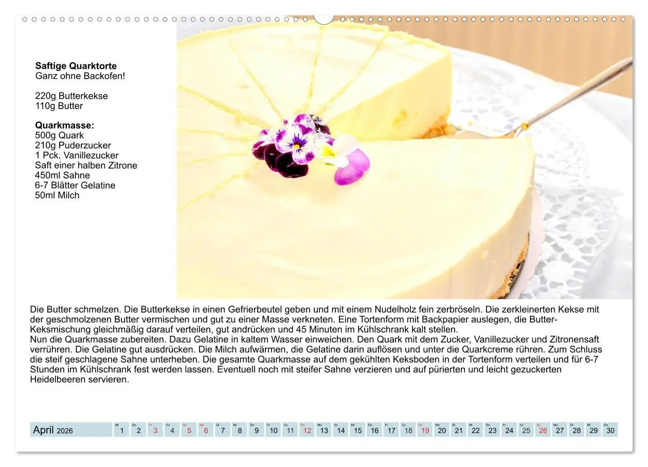 Bild: 9783457761373 | Exquisite Torten. Köstliche Rezepte für viele Anlässe (Wandkalender...
