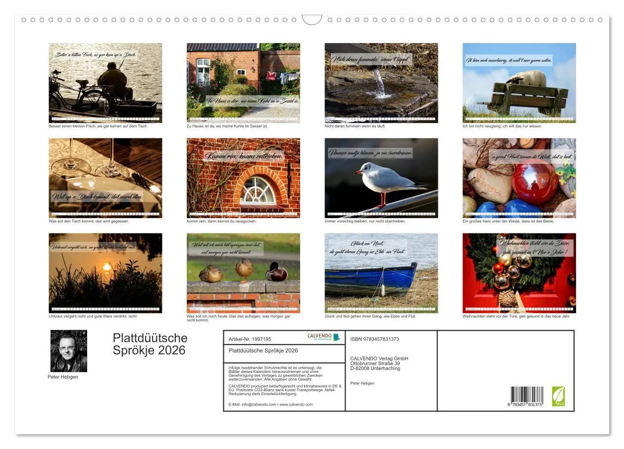 Bild: 9783457831373 | Plattdüütsche Sprökje 2026 (Wandkalender 2026 DIN A2 quer),...