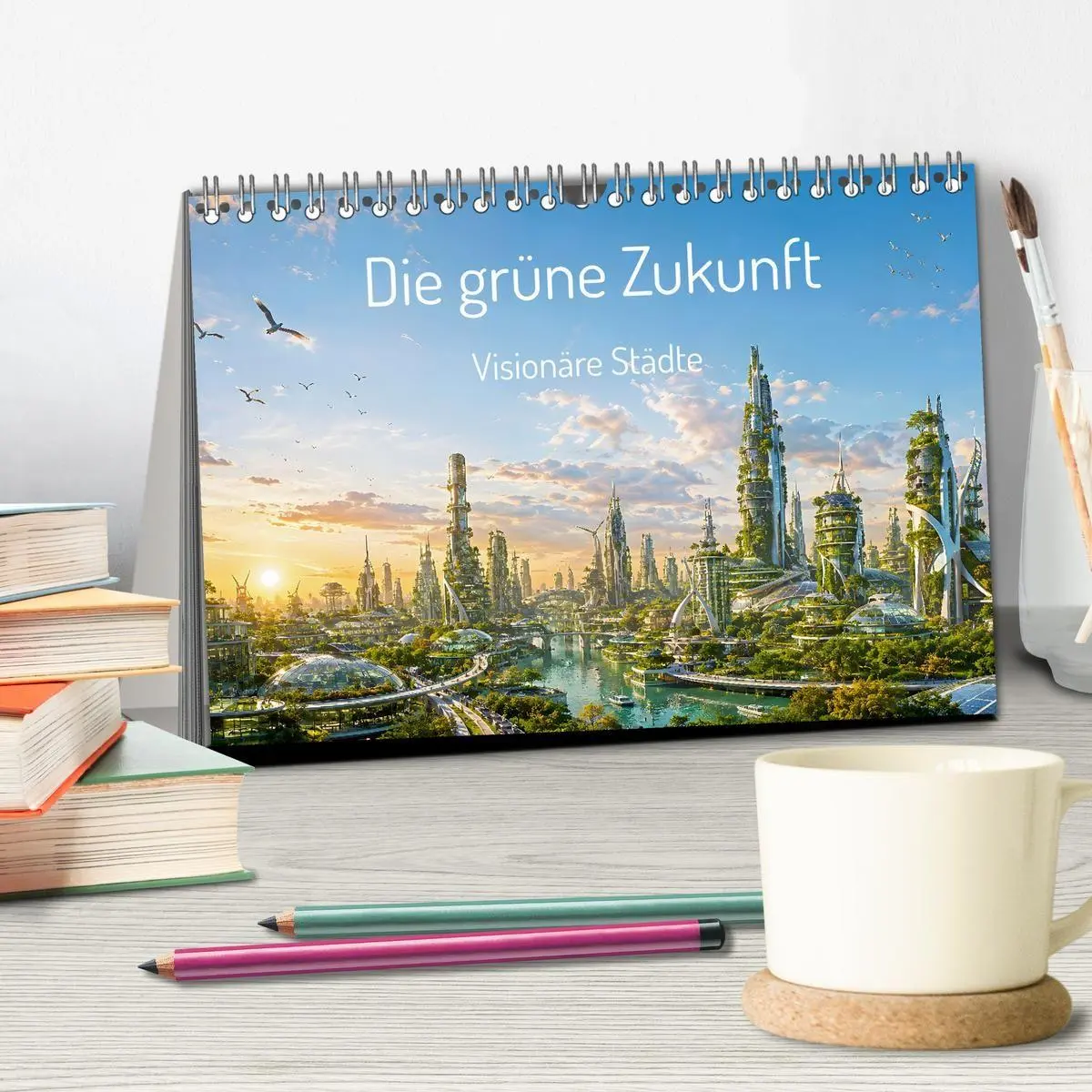 Bild: 9783594381373 | Die grüne Zukunft - Visionäre Städte (Tischkalender 2027 DIN A5...