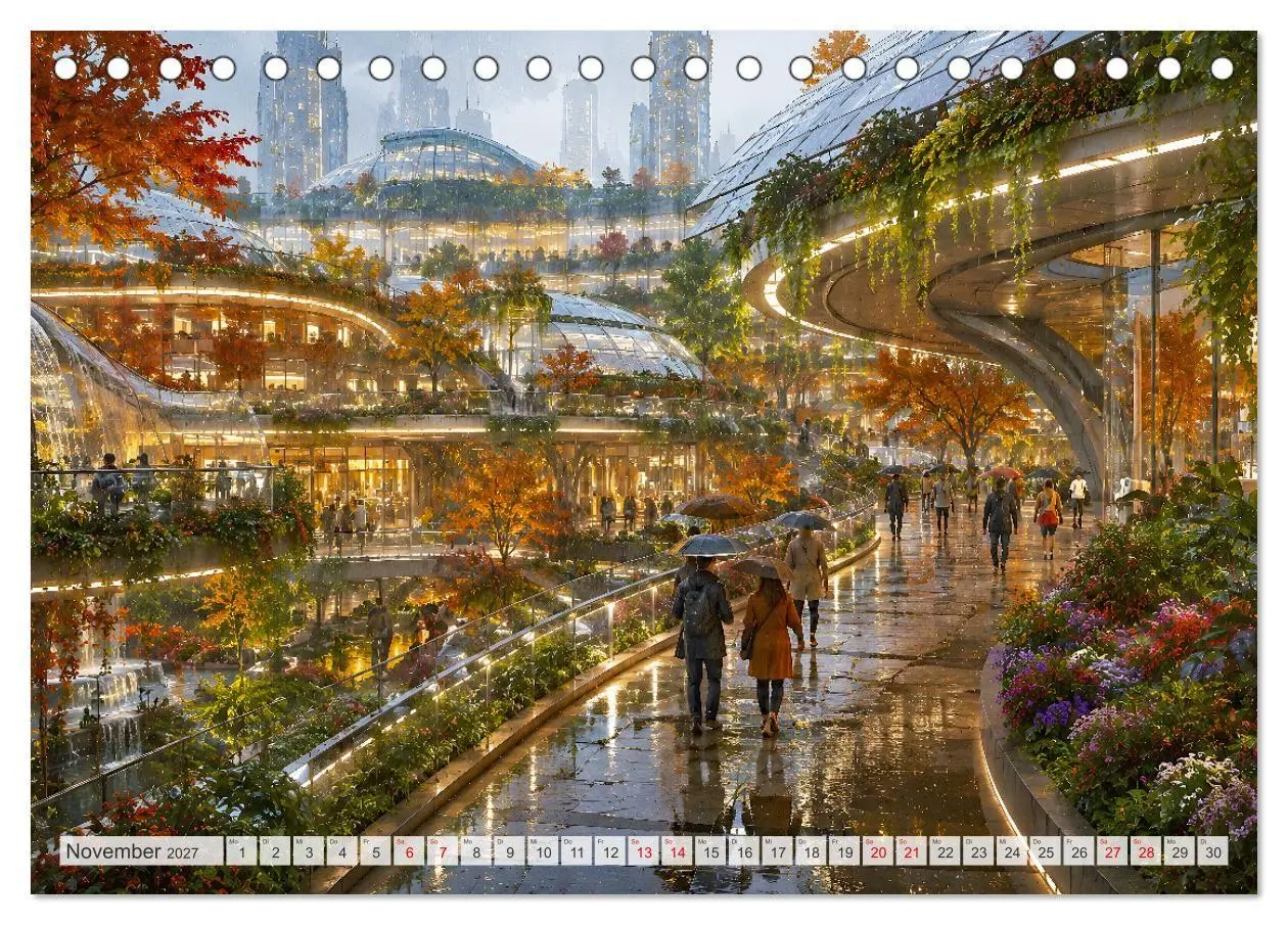 Bild: 9783594381373 | Die grüne Zukunft - Visionäre Städte (Tischkalender 2027 DIN A5...