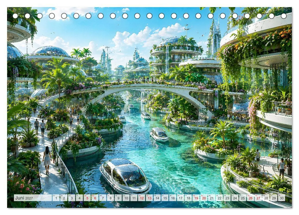 Bild: 9783594381373 | Die grüne Zukunft - Visionäre Städte (Tischkalender 2027 DIN A5...