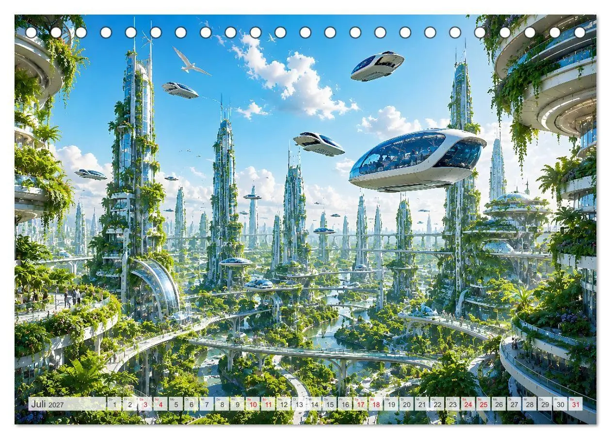 Bild: 9783594381373 | Die grüne Zukunft - Visionäre Städte (Tischkalender 2027 DIN A5...