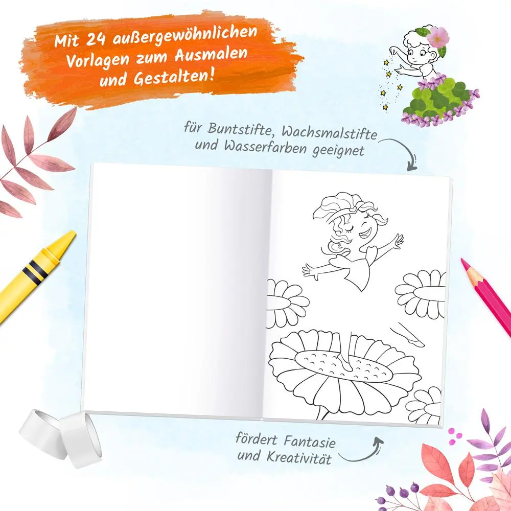 Bild: 9783988021373 | Trötsch Malbuch Bastelbuch Bunter Blätterspaß Feen Malen Basteln...