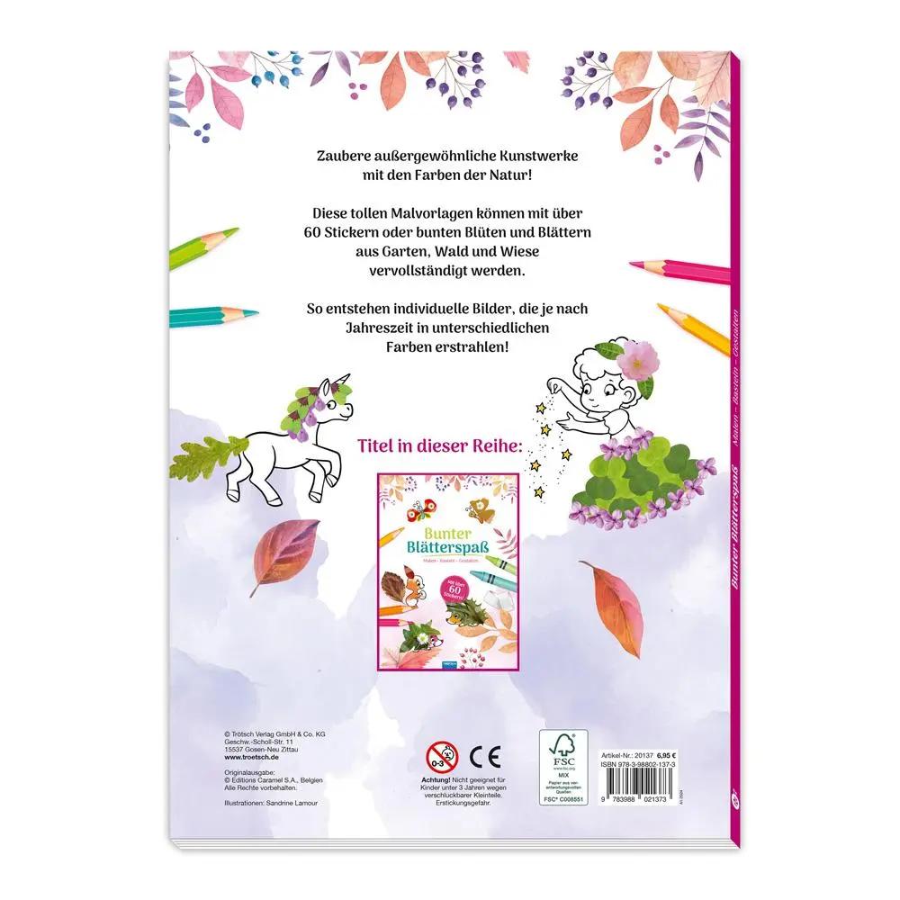 Bild: 9783988021373 | Trötsch Malbuch Bastelbuch Bunter Blätterspaß Feen Malen Basteln...