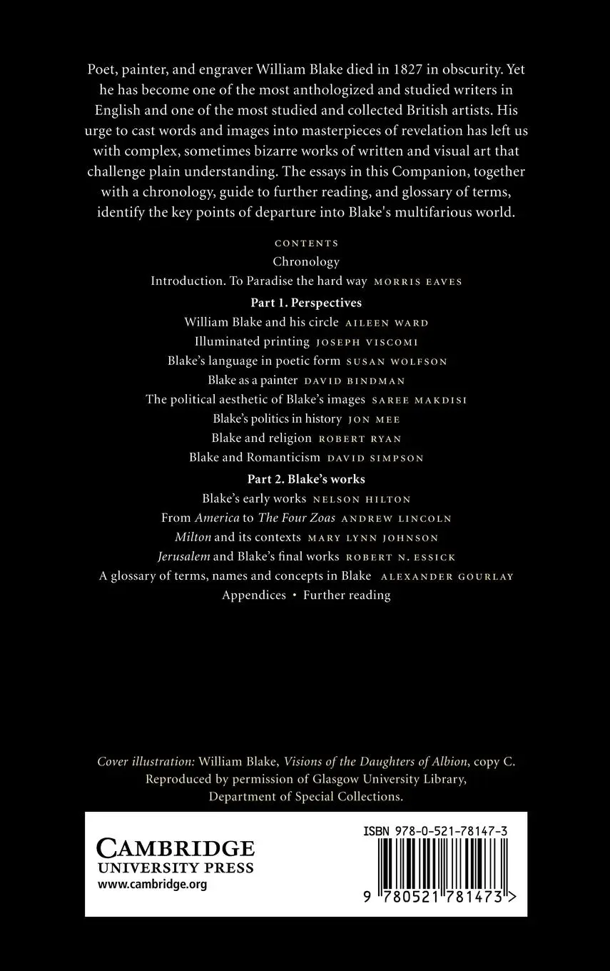 Rückseite: 9780521781473 | The Cambridge Companion to William Blake | Morris Eaves | Buch | 2010