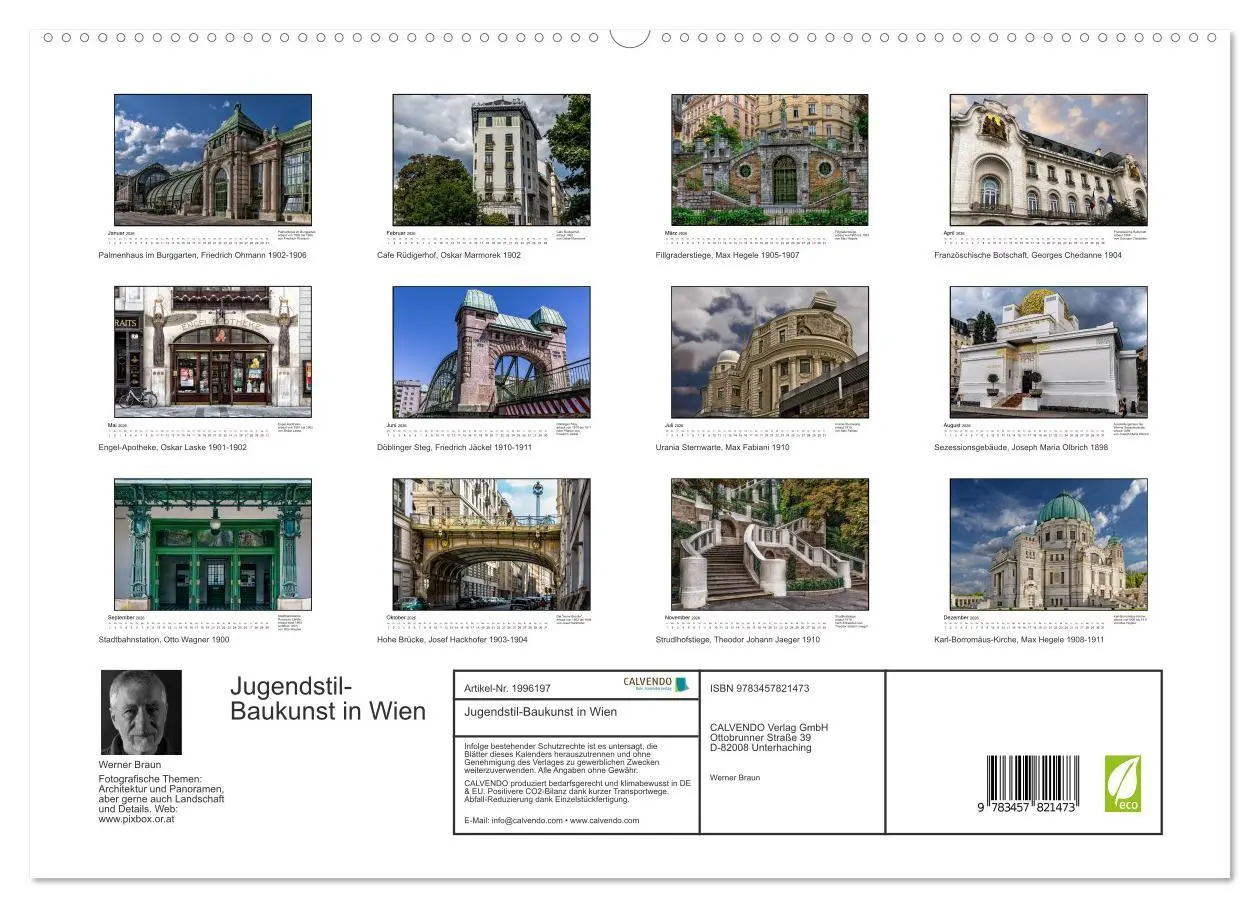 Bild: 9783457821473 | Jugendstil-Baukunst in Wien (hochwertiger Premium Wandkalender 2026...