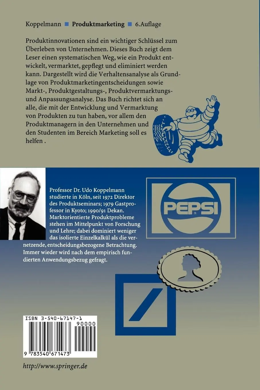 Rückseite: 9783540671473 | Produktmarketing | Entscheidungsgrundlagen für Produktmanager | Buch