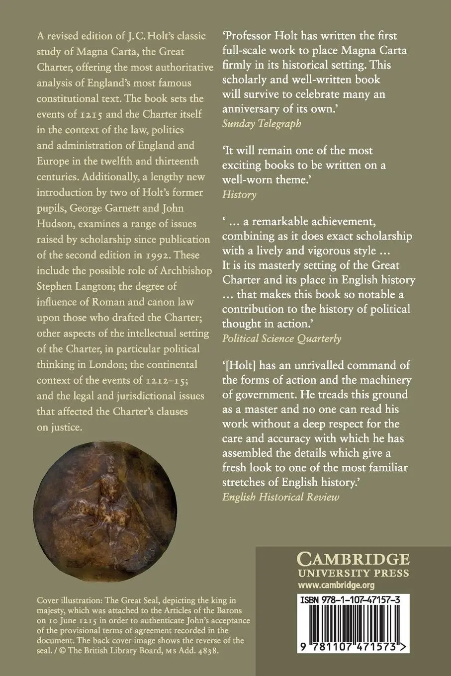 Rückseite: 9781107471573 | Magna Carta | J. C. Holt (u. a.) | Taschenbuch | Englisch | 2016