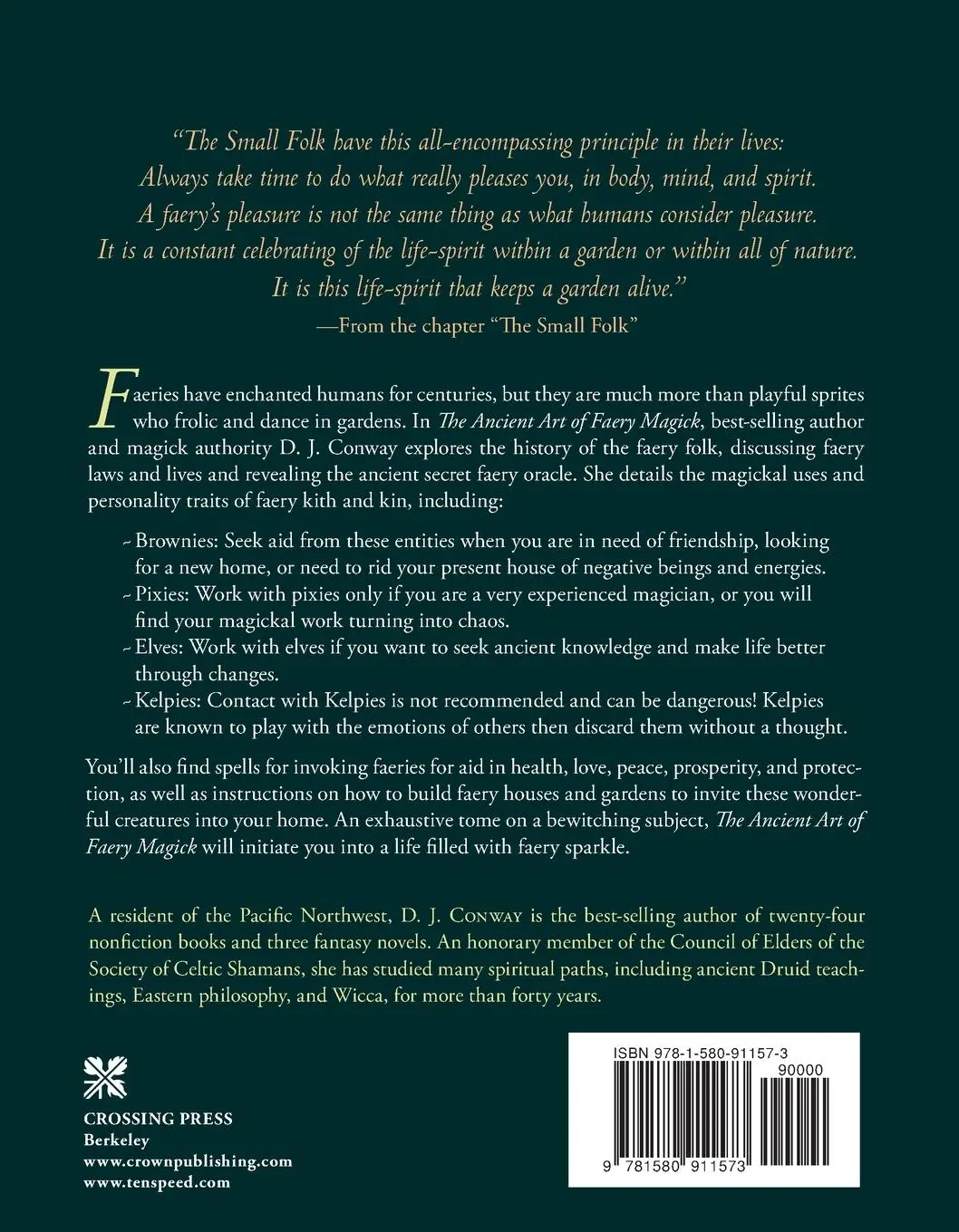 Rückseite: 9781580911573 | The Ancient Art of Faery Magick | D. J. Conway | Taschenbuch | 2005