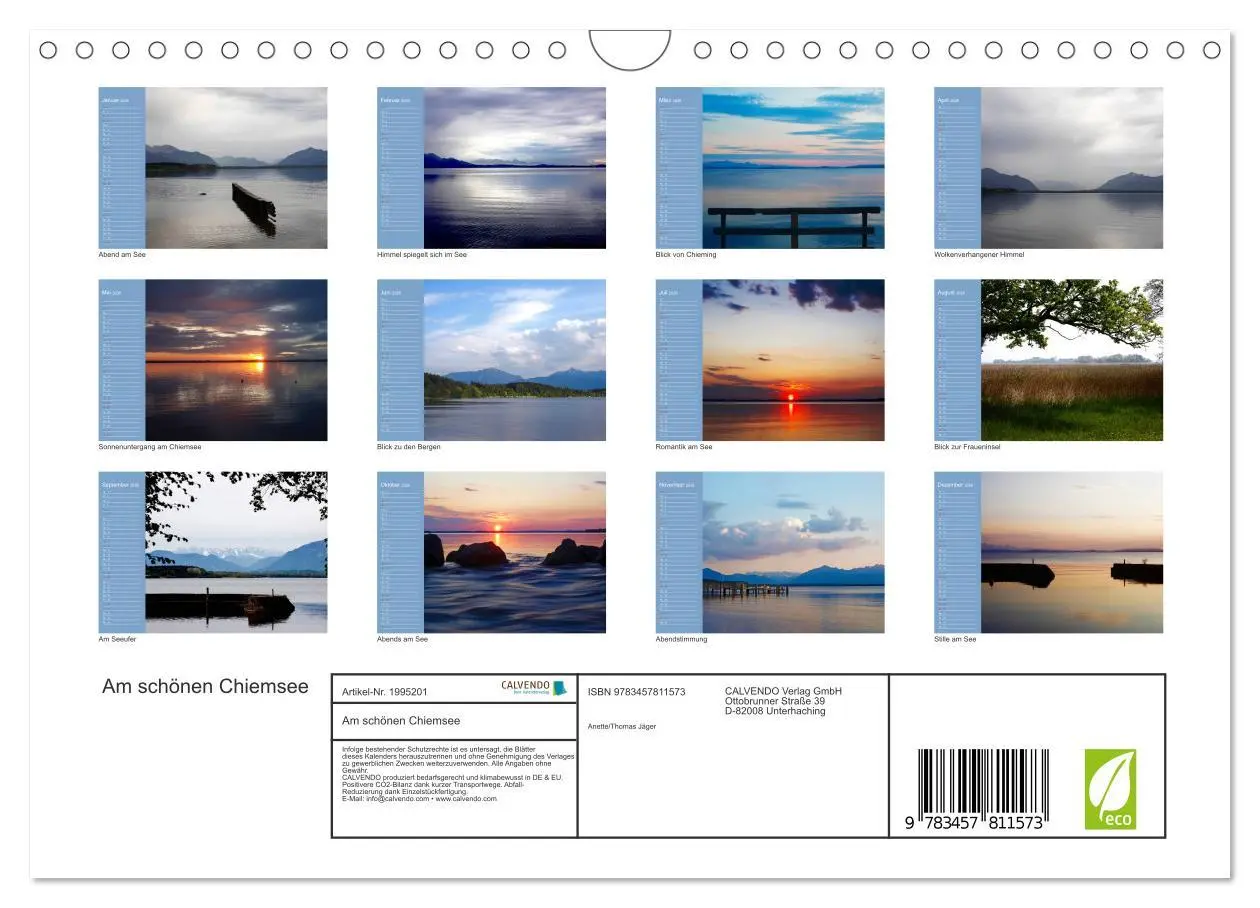 Bild: 9783457811573 | Am schönen Chiemsee (Wandkalender 2026 DIN A4 quer), CALVENDO...
