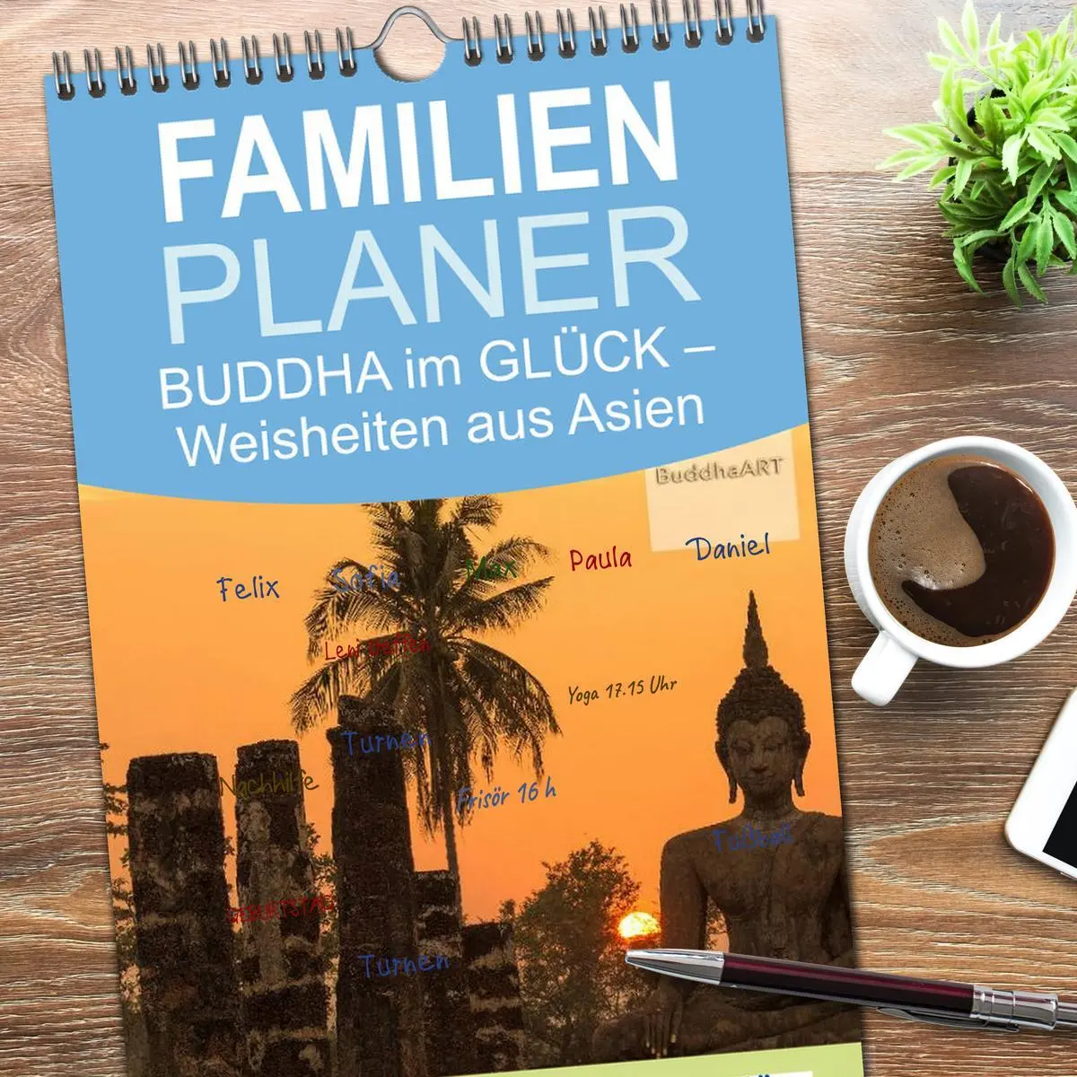 Bild: 9783516521573 | Familienplaner 2026 - BUDDHA im GLÜCK - Weisheiten aus Asien mit 5...