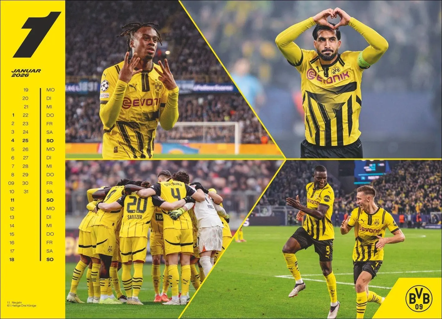 Bild: 9783756411573 | BVB Edition Kalender 2026 | Heye | Kalender | Bundesliga Kalender Heye