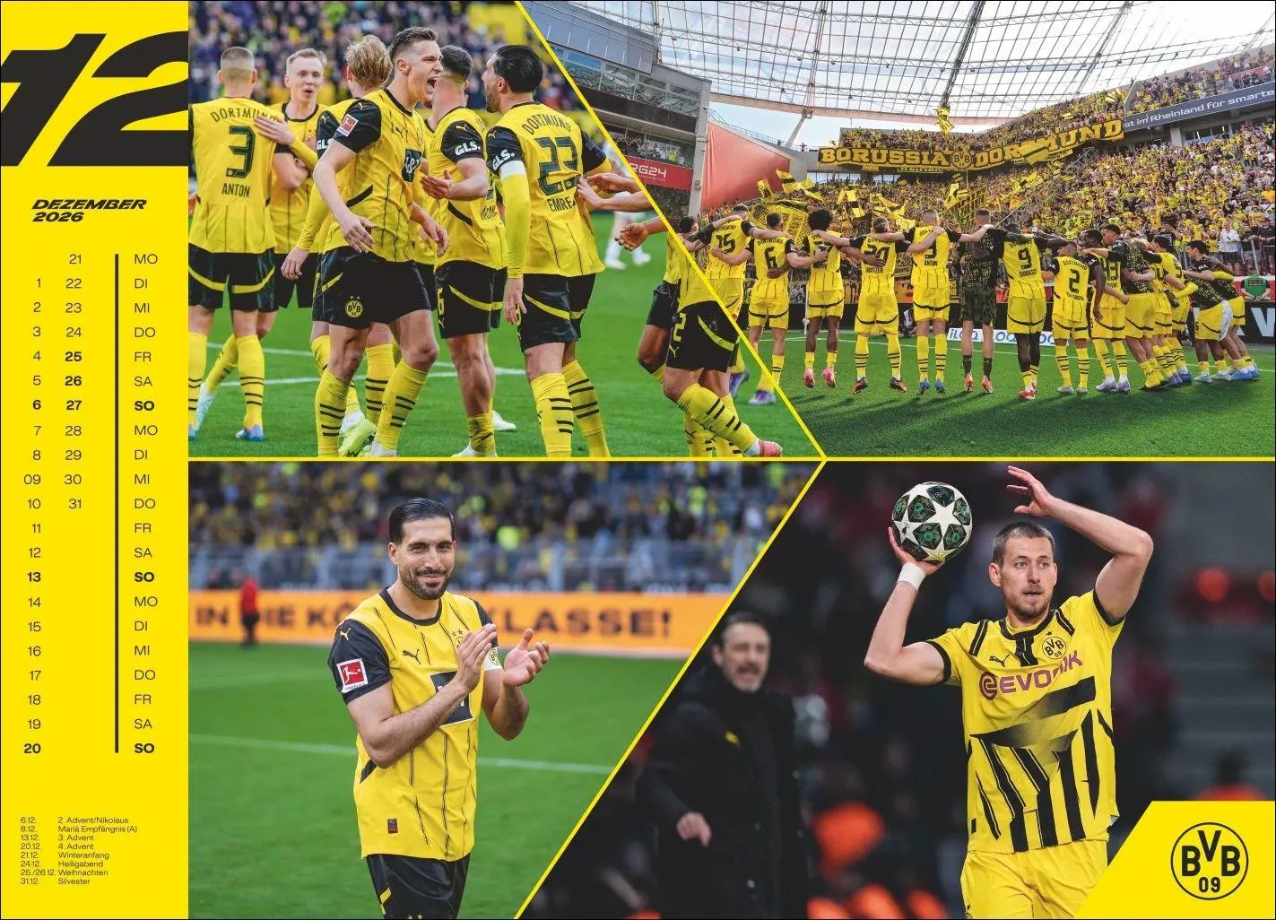Bild: 9783756411573 | BVB Edition Kalender 2026 | Heye | Kalender | Bundesliga Kalender Heye