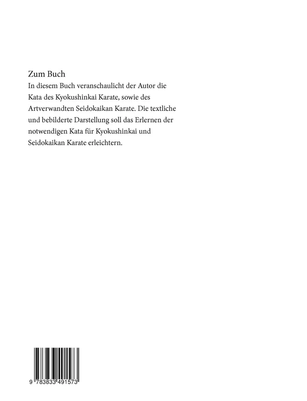 Rückseite: 9783833491573 | Karate Kata - Kyokushinkai und Seidokaikan | Jens Gärtner | Buch