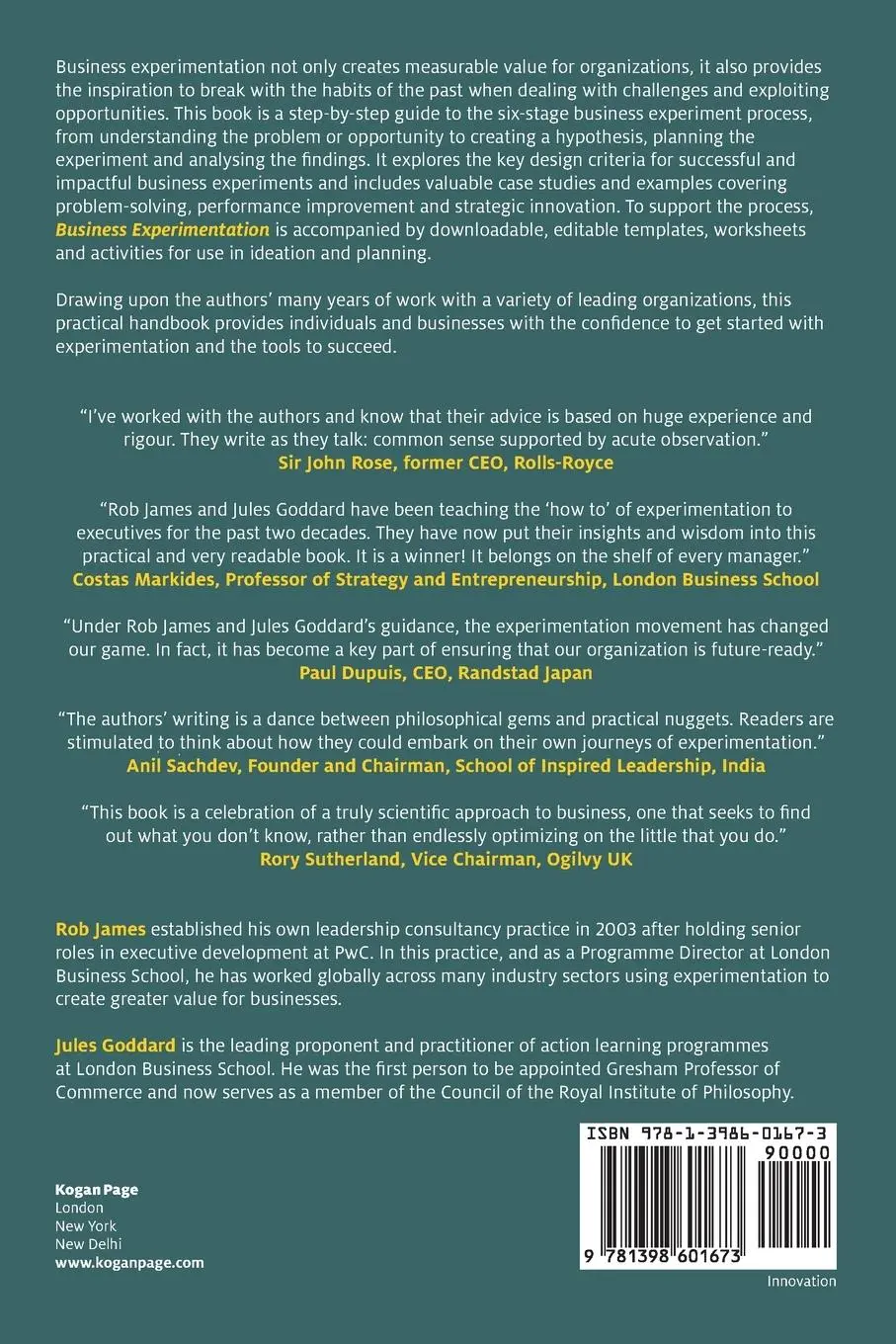 Rückseite: 9781398601673 | Business Experimentation | Rob James (u. a.) | Taschenbuch | Englisch