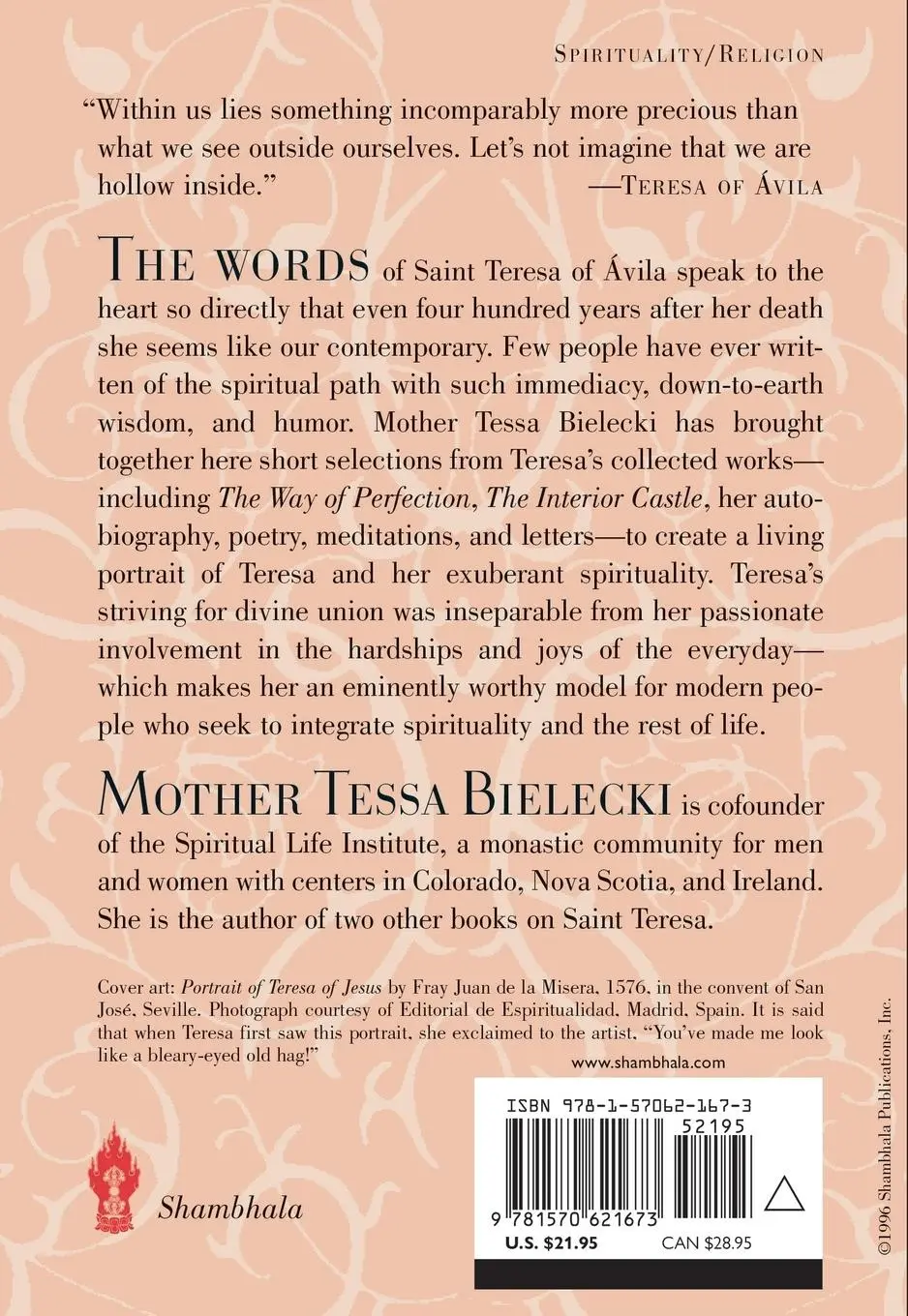 Rückseite: 9781570621673 | Teresa of Avila | Ecstasy and Common Sense | Teresa Of Avila | Buch
