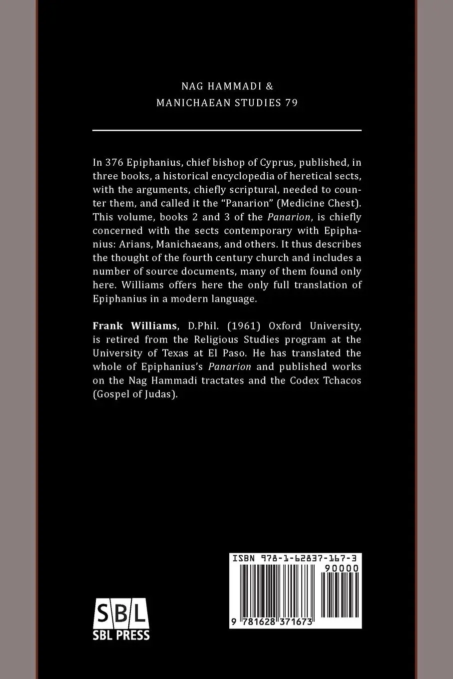 Rückseite: 9781628371673 | The Panarion of Epiphanius of Salamis | Books II and III; De Fide