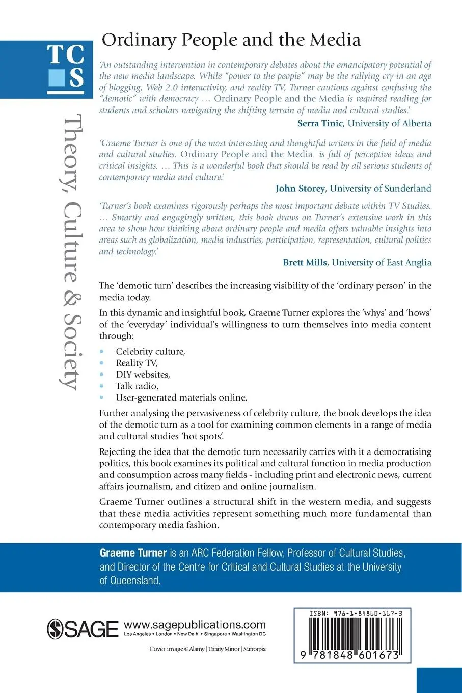 Rückseite: 9781848601673 | Ordinary People and the Media | The Demotic Turn | Graeme Turner