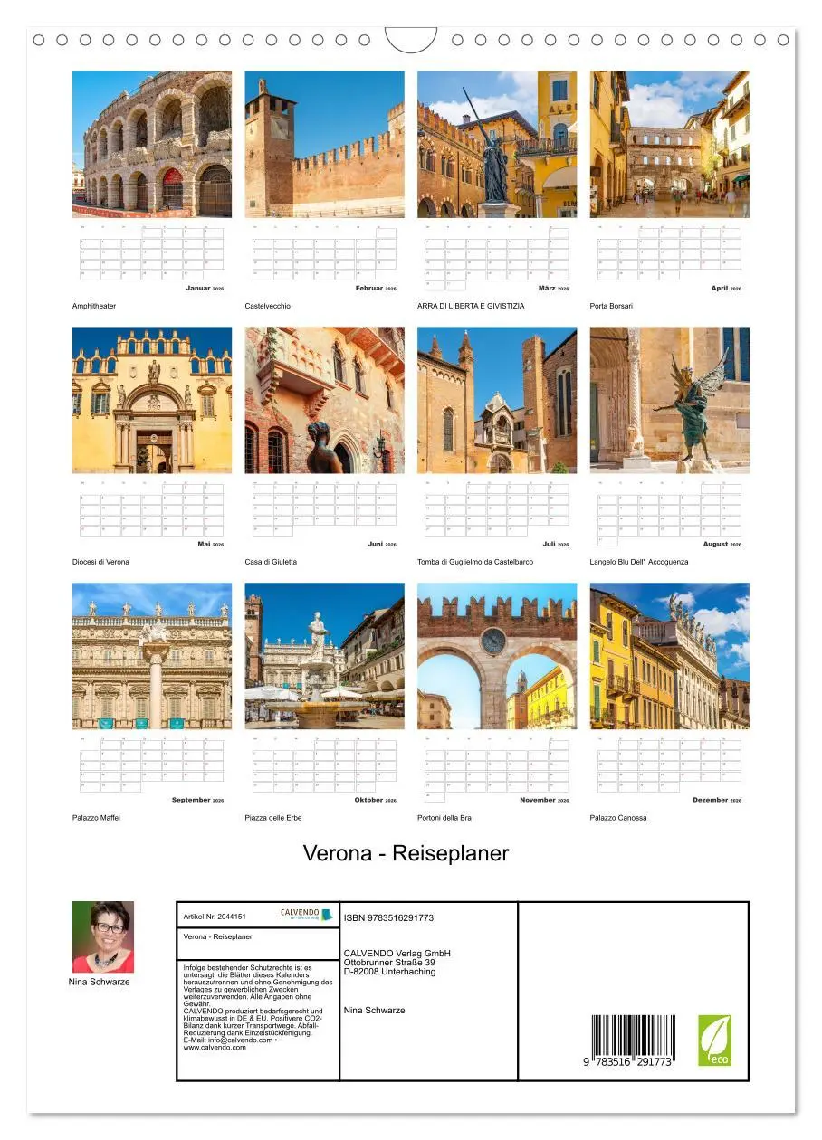 Bild: 9783516291773 | Verona - Reiseplaner (Wandkalender 2026 DIN A3 hoch), CALVENDO...