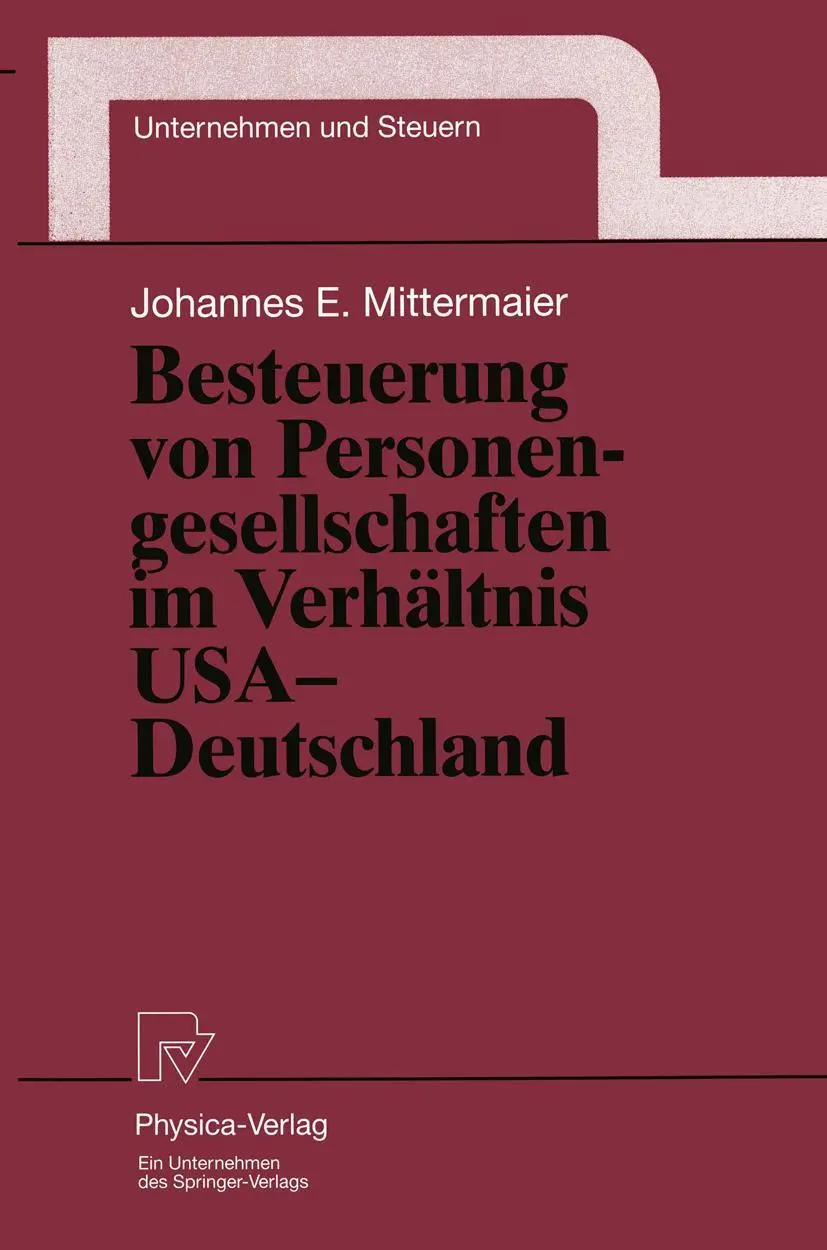 Cover: 9783790811773 | Besteuerung von Personengesellschaften im Verhältnis USA - Deutschland