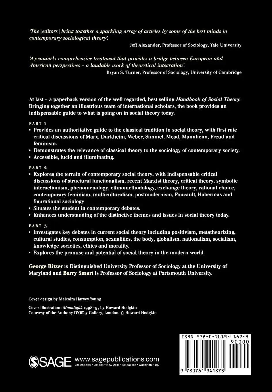 Rückseite: 9780761941873 | Handbook of Social Theory | Barry Smart (u. a.) | Taschenbuch | 2001