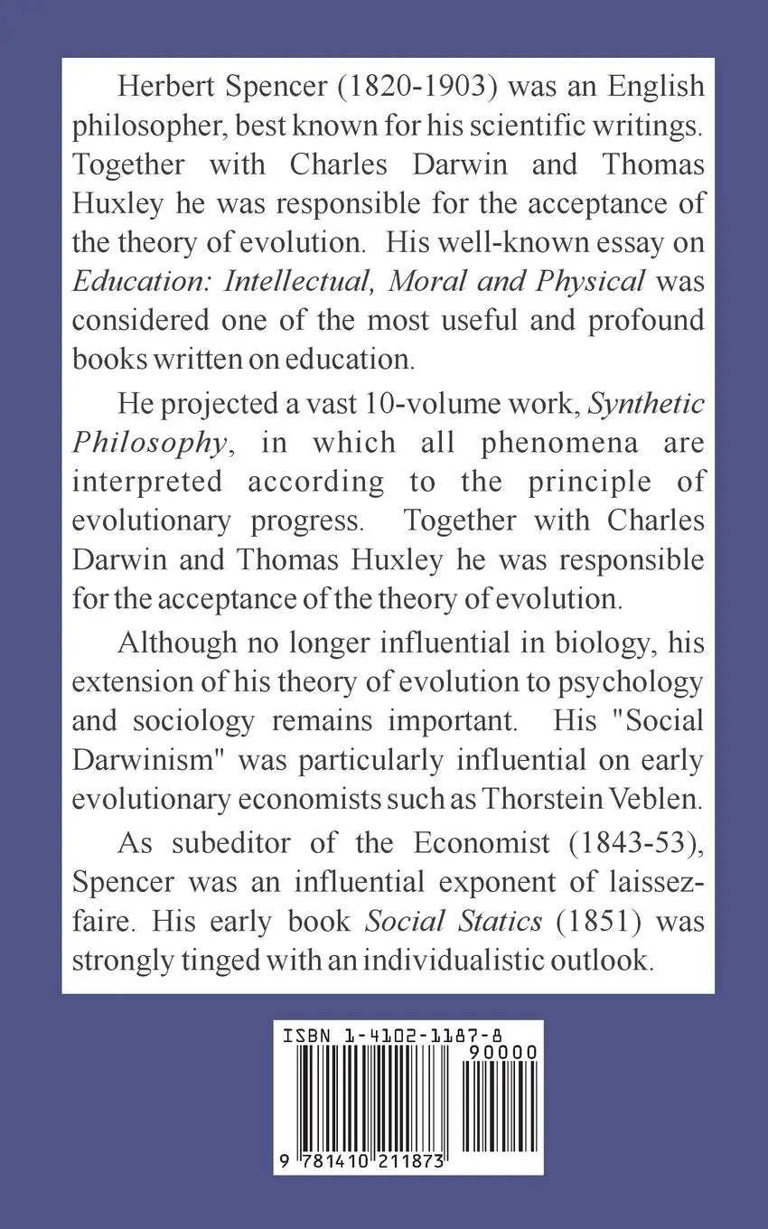 Rückseite: 9781410211873 | The Principles of Sociology, Volume IV | Herbert Spencer | Taschenbuch