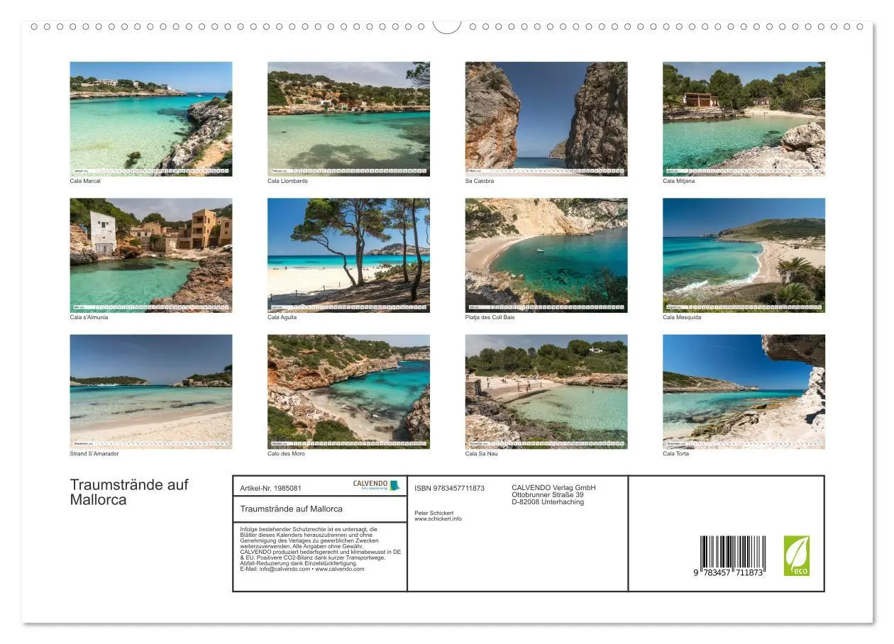 Bild: 9783457711873 | Traumstrände auf Mallorca (hochwertiger Premium Wandkalender 2026...