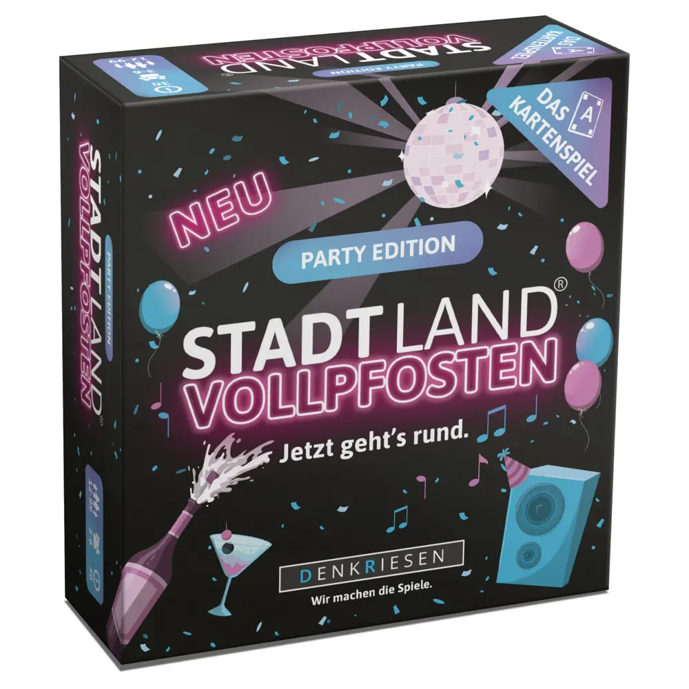 Cover: 4260528091973 | DENKRIESEN - STADT LAND VOLLPFOSTEN® - Das Kartenspiel - PARTY...