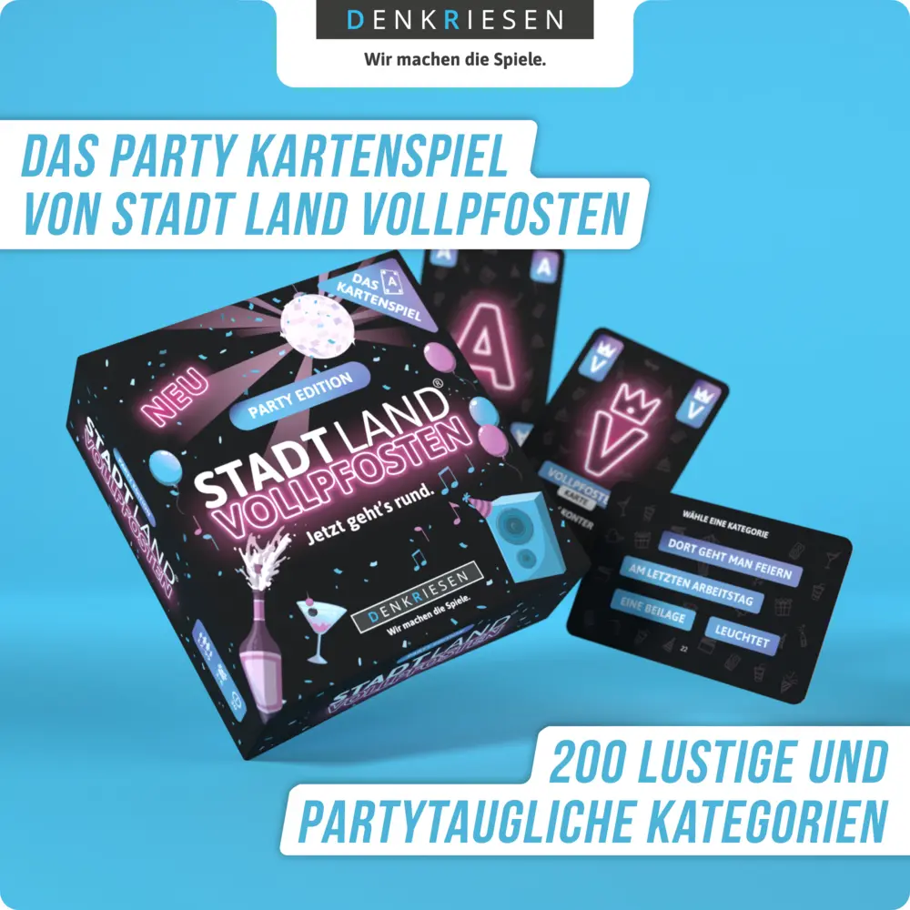Bild: 4260528091973 | DENKRIESEN - STADT LAND VOLLPFOSTEN® - Das Kartenspiel - PARTY...