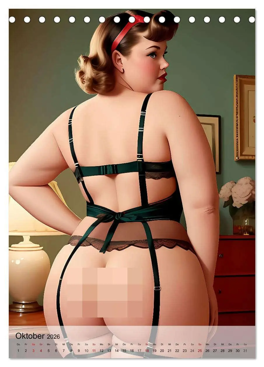 Bild: 9783516271973 | Pin up Girls Heiße Kurven mit Retro Charme (Tischkalender 2026 DIN...