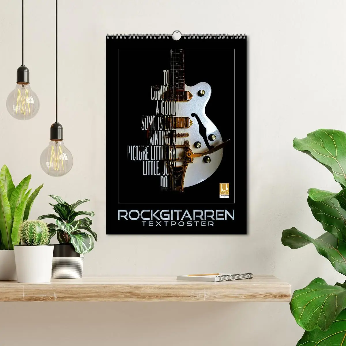 Bild: 9783516411973 | Rockgitarren Textposter (Wandkalender 2026 DIN A3 hoch), CALVENDO...