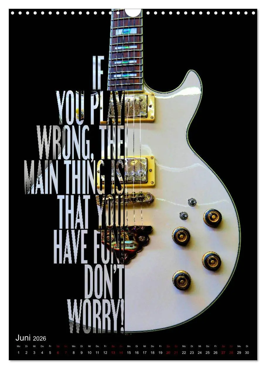 Bild: 9783516411973 | Rockgitarren Textposter (Wandkalender 2026 DIN A3 hoch), CALVENDO...