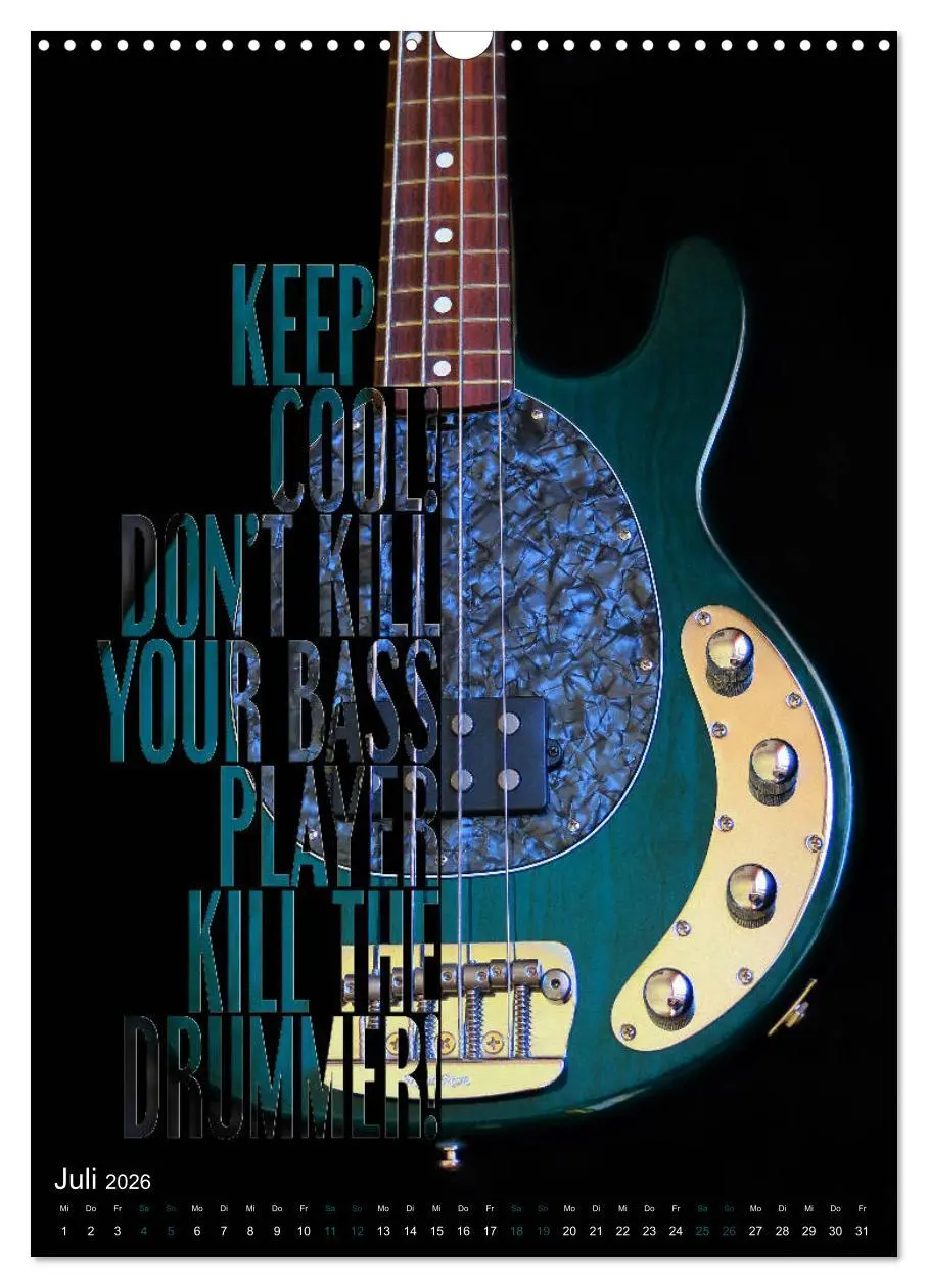 Bild: 9783516411973 | Rockgitarren Textposter (Wandkalender 2026 DIN A3 hoch), CALVENDO...