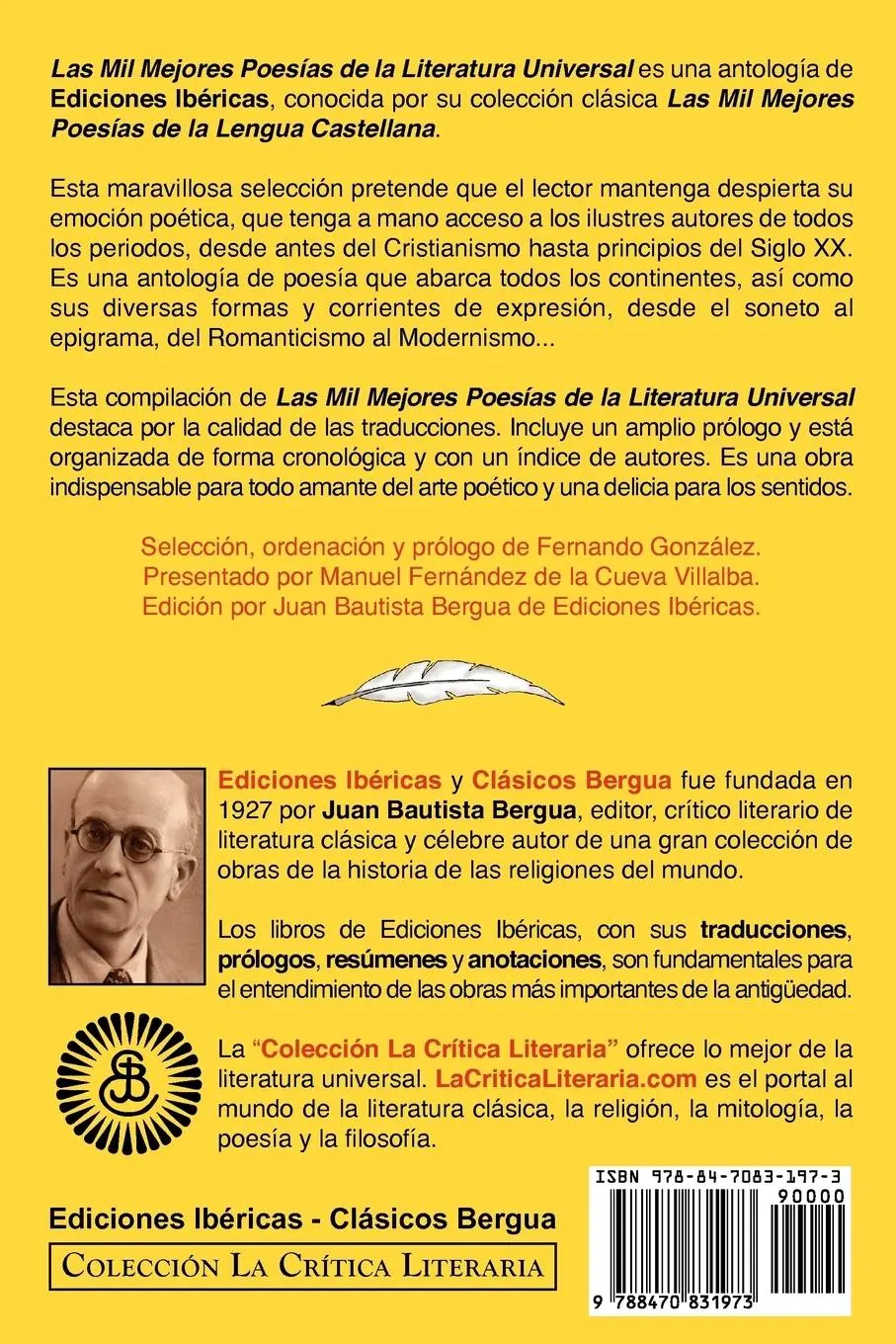 Rückseite: 9788470831973 | Las Mil Mejores Poesias de La Literatura Universal, Coleccion La...