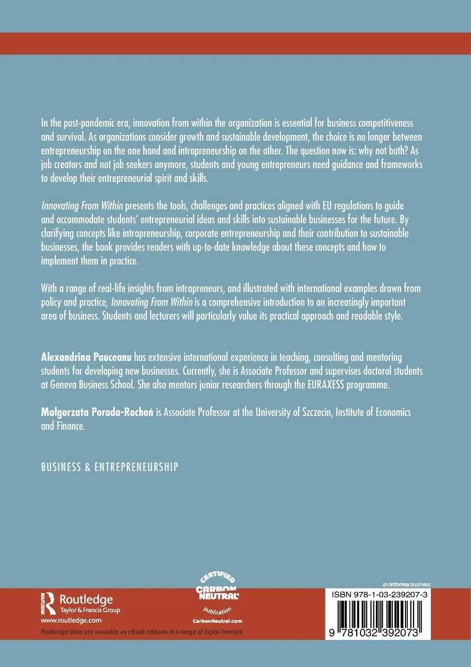 Rückseite: 9781032392073 | Innovating From Within | Alexandrina Pauceanu (u. a.) | Taschenbuch