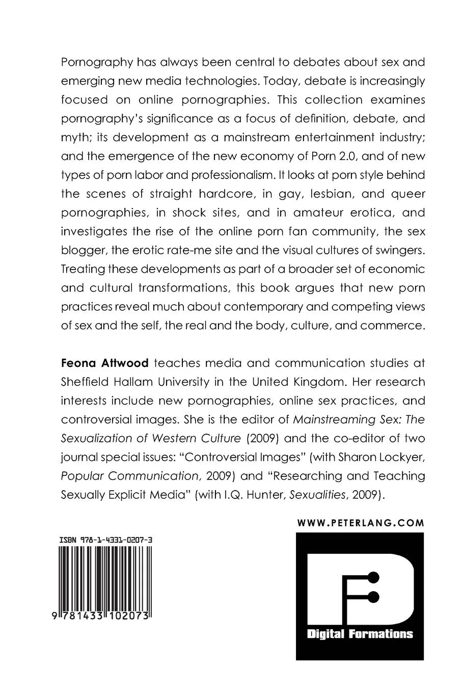Rückseite: 9781433102073 | porn.com | Making Sense of Online Pornography | Feona Attwood | Buch