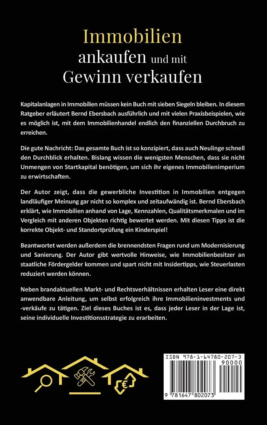 Rückseite: 9781647802073 | Immobilien ankaufen und mit Gewinn verkaufen | Bernd Ebersbach | Buch