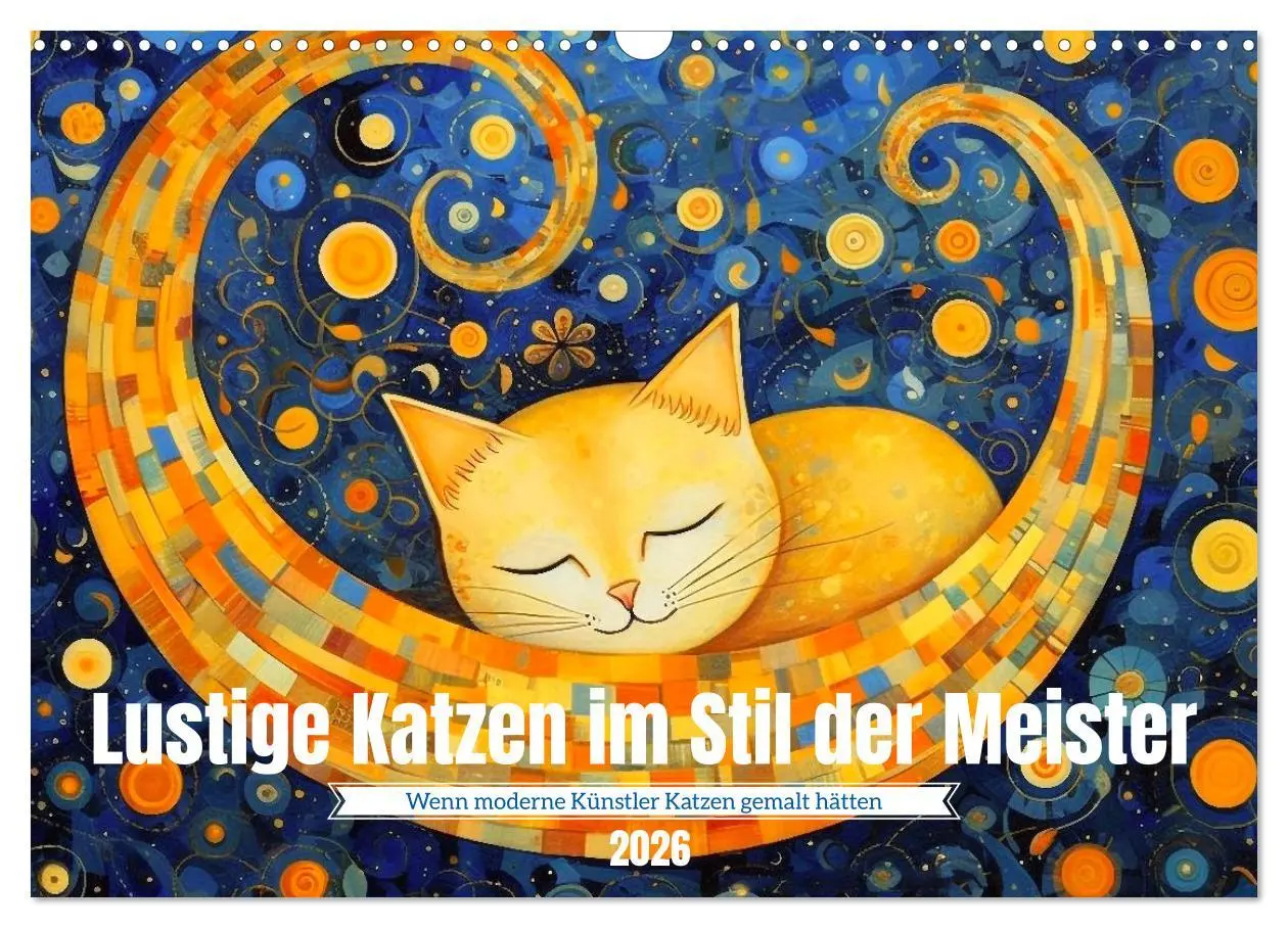 Cover: 9783457522073 | Lustige Katzen im Stil der Meister (Wandkalender 2026 DIN A3 quer),...