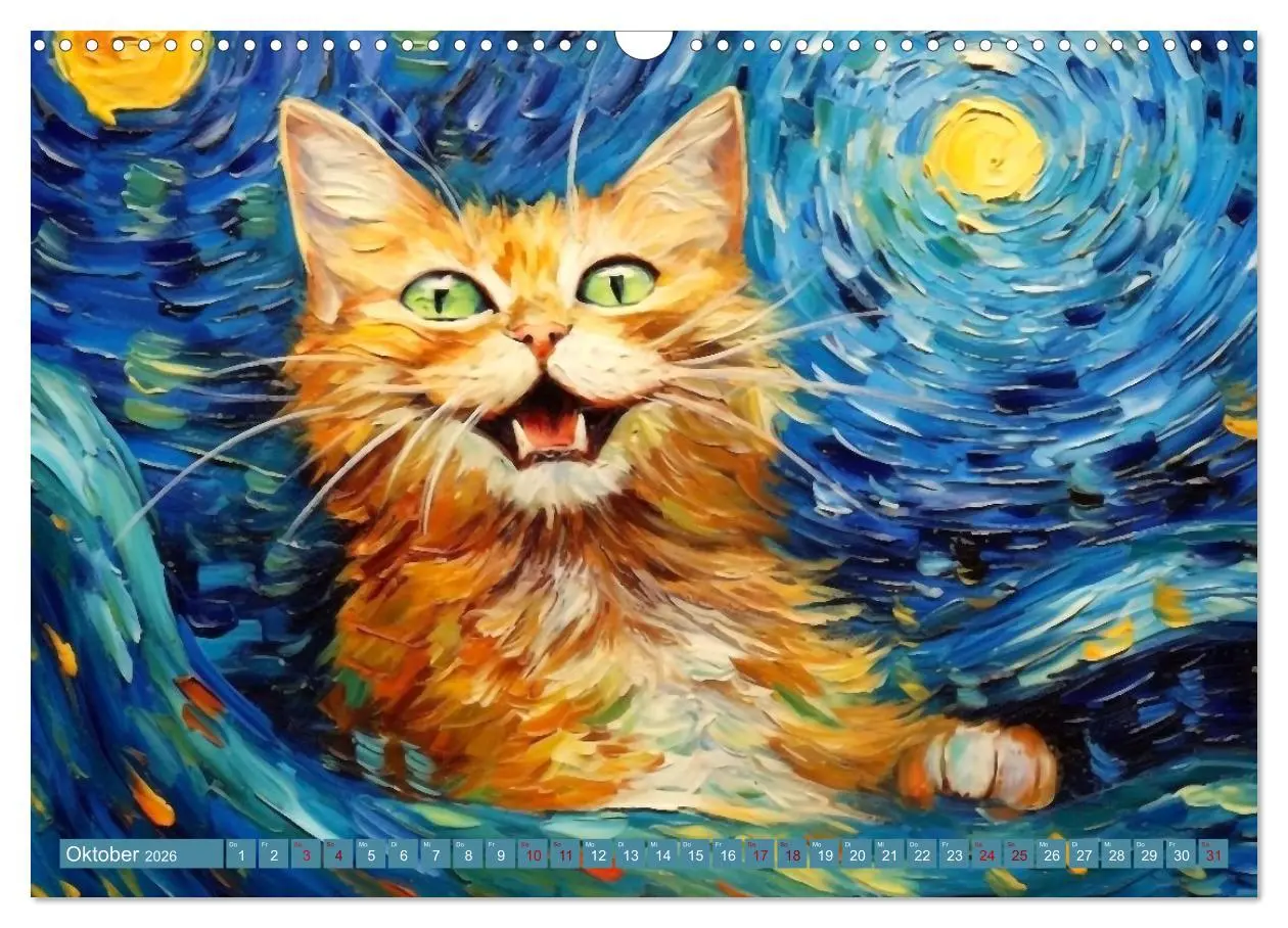 Bild: 9783457522073 | Lustige Katzen im Stil der Meister (Wandkalender 2026 DIN A3 quer),...
