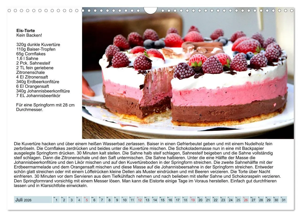 Bild: 9783457762073 | Exquisite Torten. Köstliche Rezepte für viele Anlässe (Wandkalender...