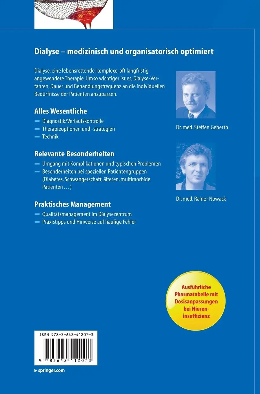 Rückseite: 9783642412073 | Praxis der Dialyse | Rainer Nowack (u. a.) | Buch | XVIII | Deutsch