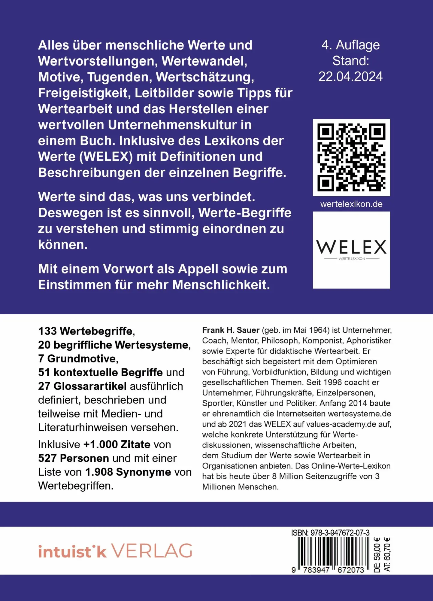 Rückseite: 9783947672073 | Das große Buch der Werte 2024 | Enzyklopädie der Wertvorstellungen