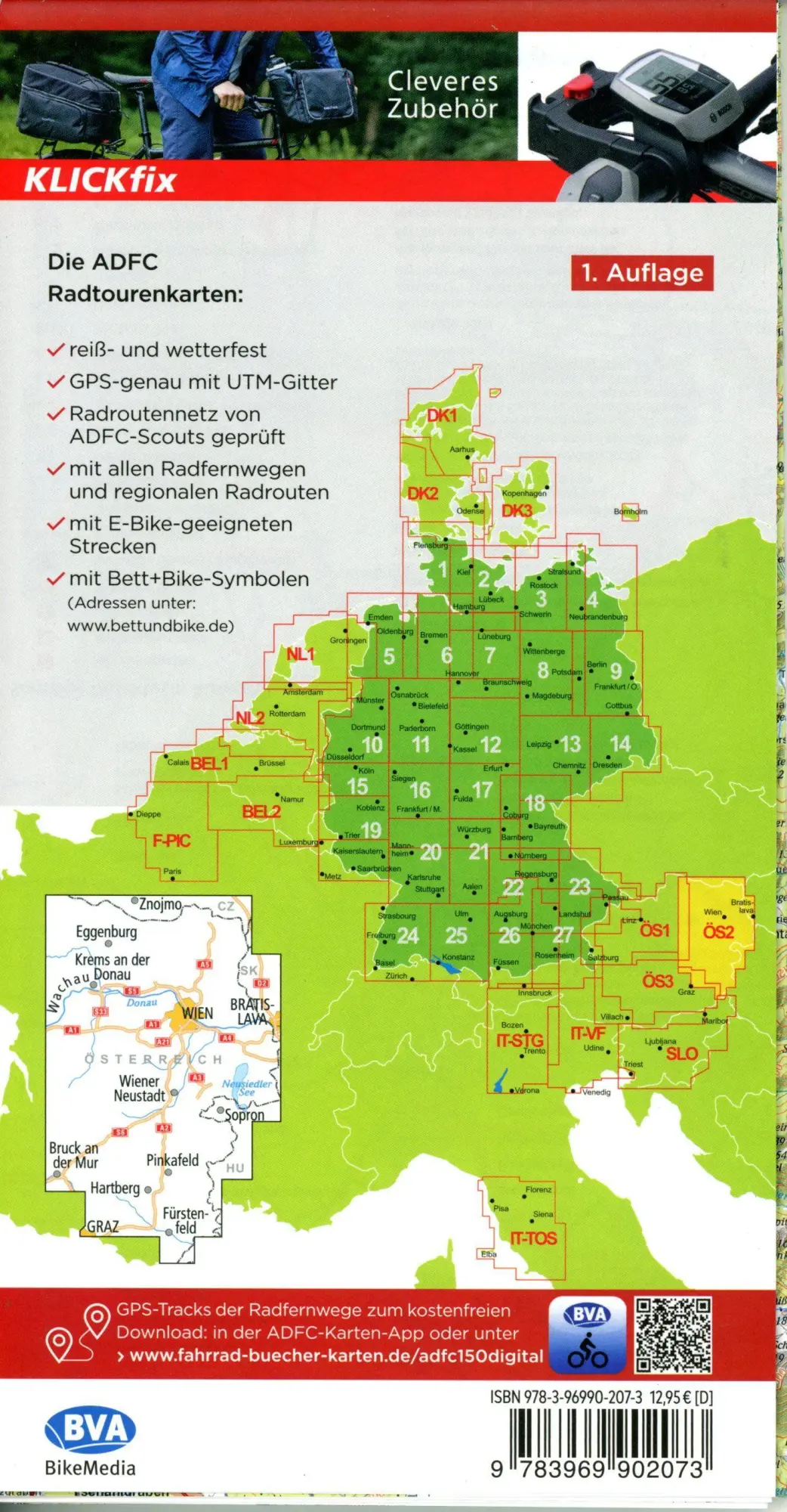 Bild: 9783969902073 | BVA ADFC Radtourenkarte Österreich Wien Burgenland 1:150.000 | Deutsch