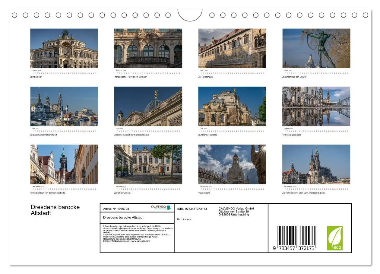 Bild: 9783457372173 | Dresdens barocke Altstadt (Wandkalender 2026 DIN A4 quer), CALVENDO...