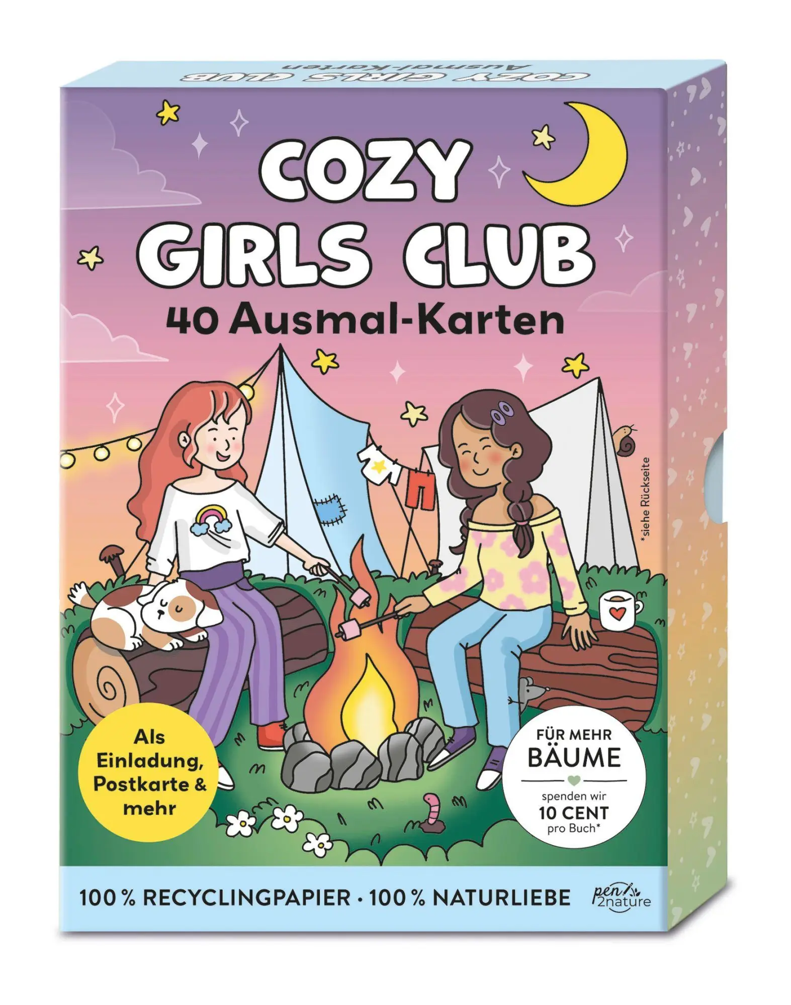 Cover: 9783987642173 | Cozy Girls Club: 40 hochwertige Karten Entspannt Ausmalen,...