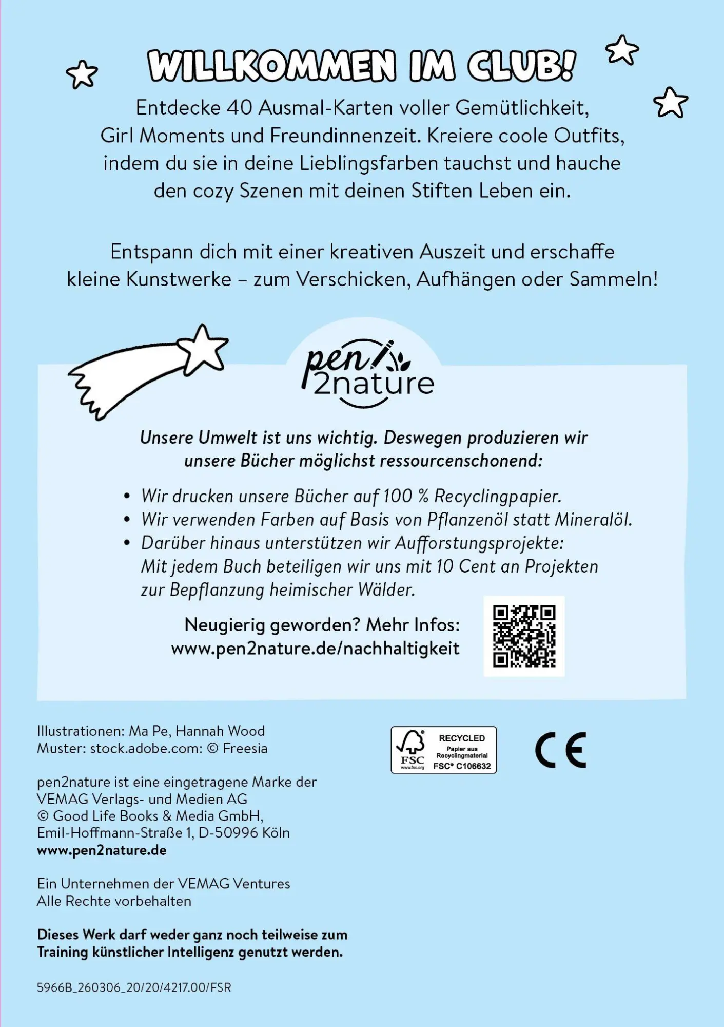 Bild: 9783987642173 | Cozy Girls Club: 40 hochwertige Karten Entspannt Ausmalen,...