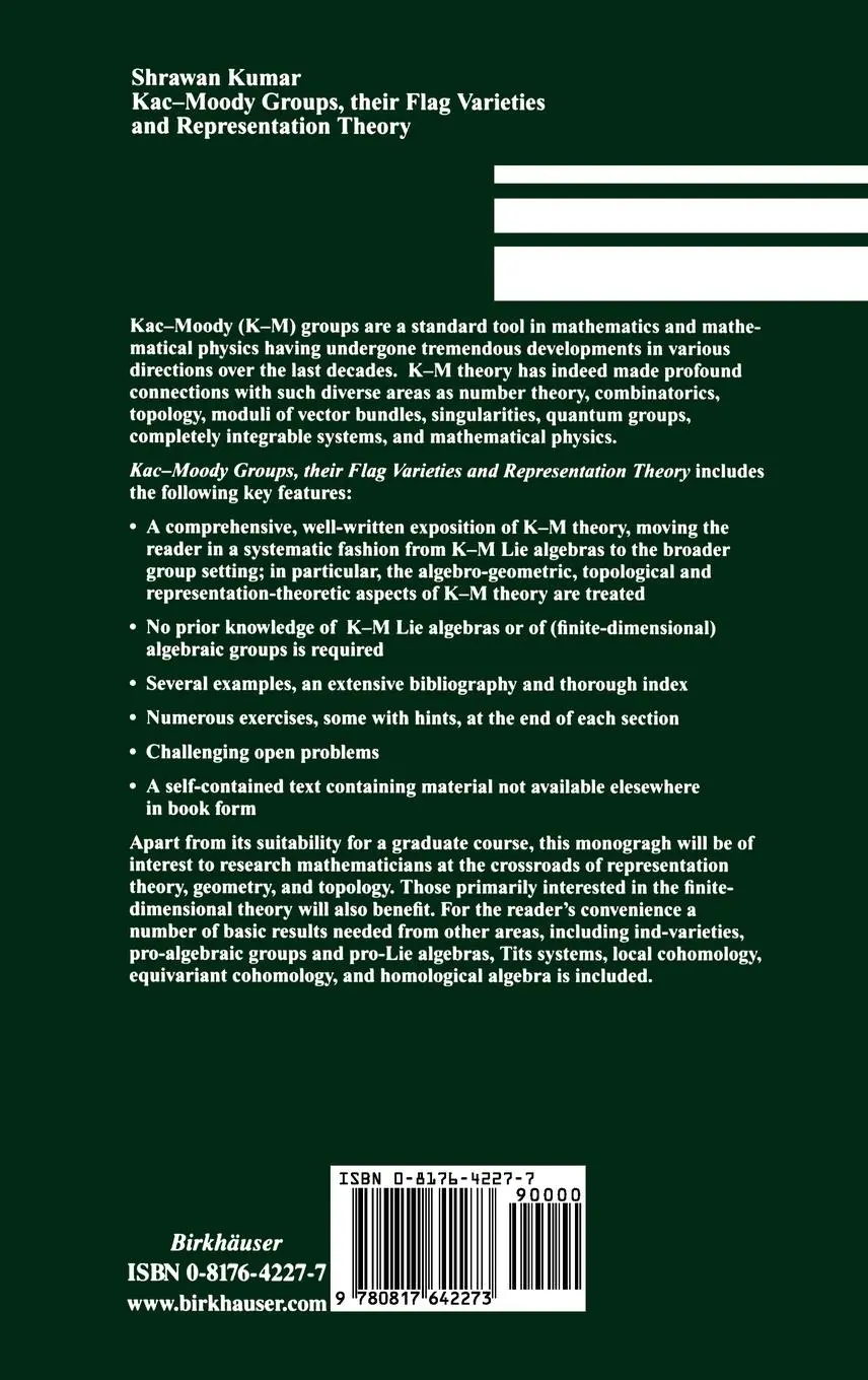 Rückseite: 9780817642273 | Kac-Moody Groups, their Flag Varieties and Representation Theory | xv