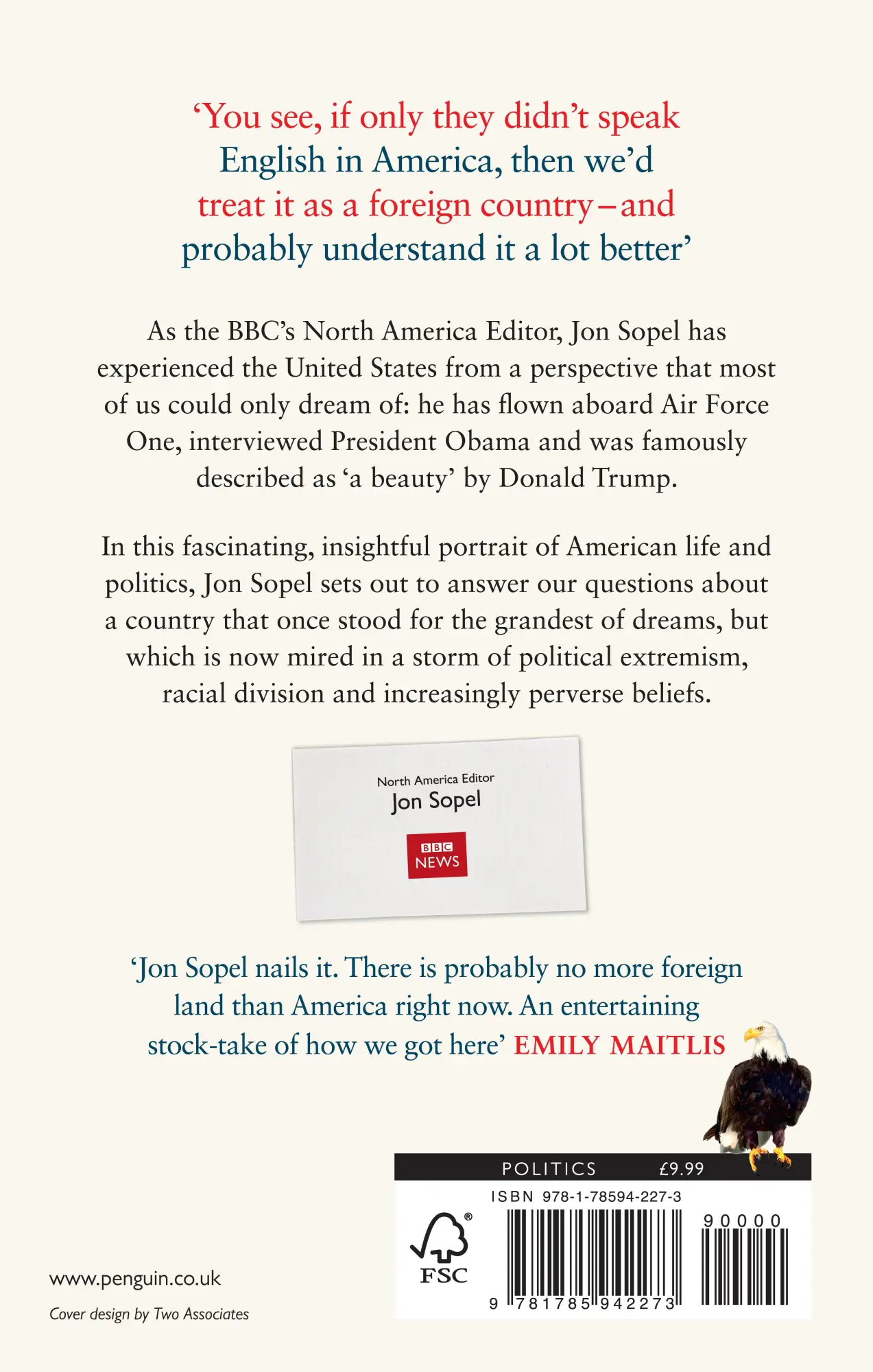 Rückseite: 9781785942273 | If Only They Didn't Speak English | Notes from Trump's America | Sopel