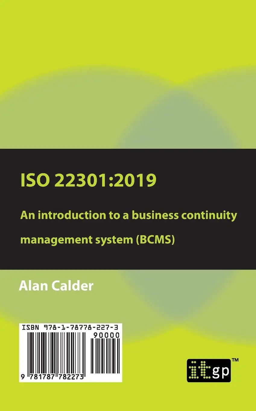 Rückseite: 9781787782273 | ISO 22301 | Alan Calder | Taschenbuch | Englisch | 2020 | ITGP