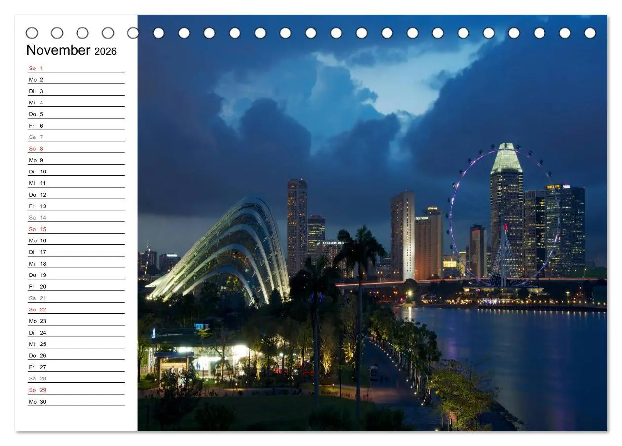 Bild: 9783457982273 | Singapur - Die Farben der Nacht (Tischkalender 2026 DIN A5 quer),...